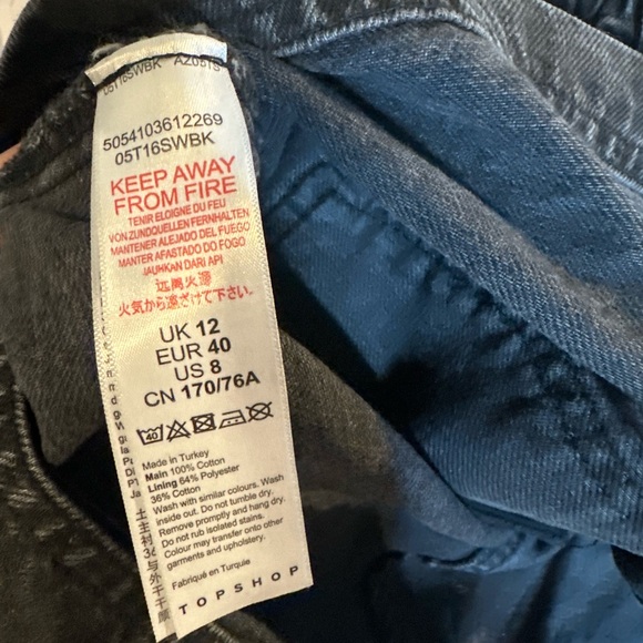 Topshop Black Denim Skirt - Picture 3 of 5